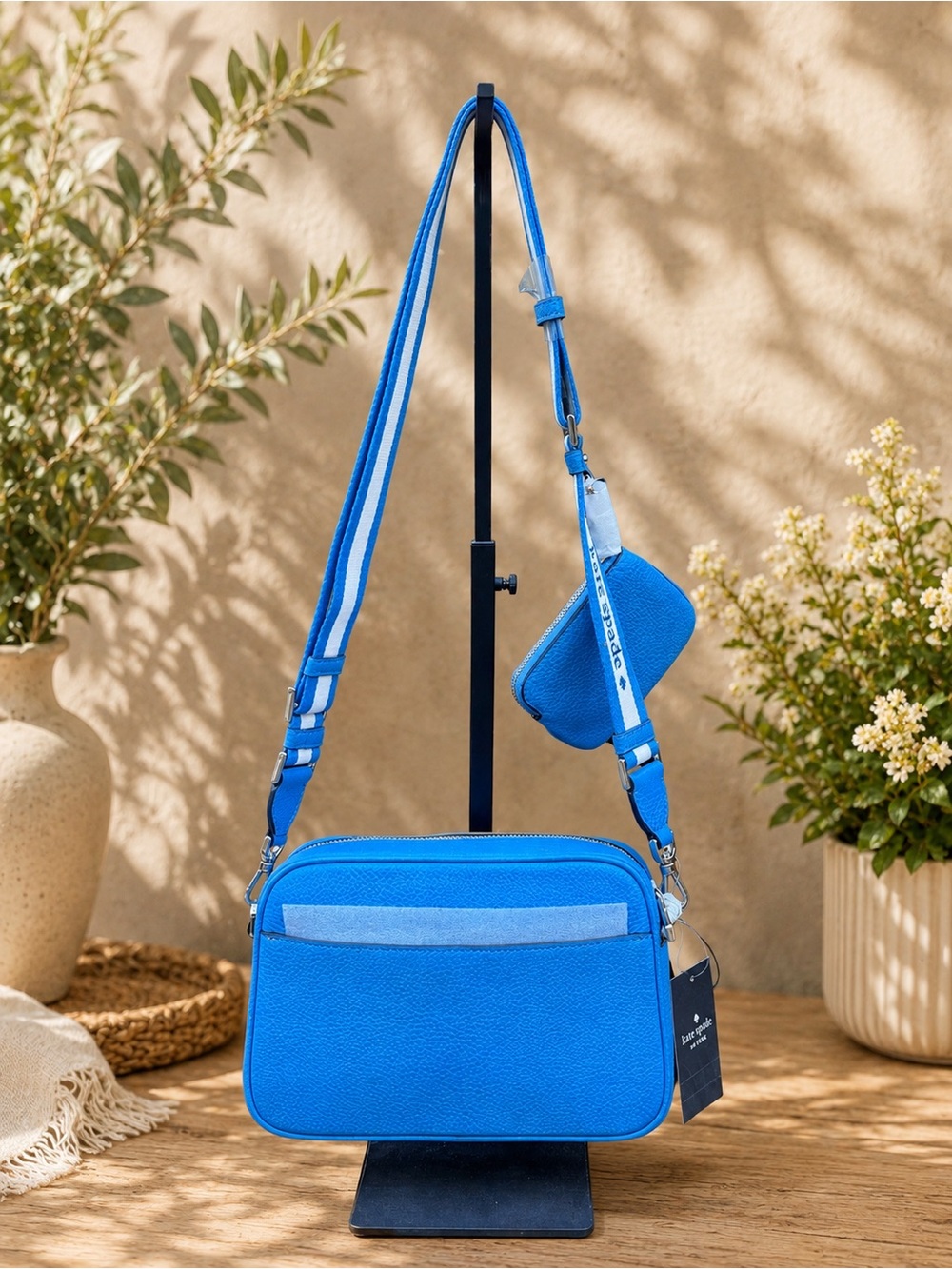 kate spade pebble leather small crossbody in tide pool blue - Picture 5 of 5